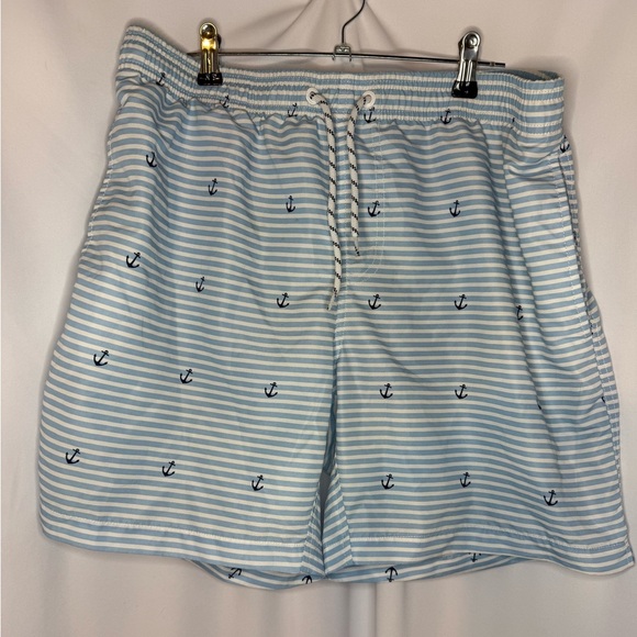 Nautical Striped Men's Swim Shorts - Picture 1 of 3